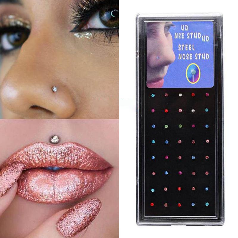 Body Jewelry Nose Studs - Si 60Pcs new Straight Nose Stud