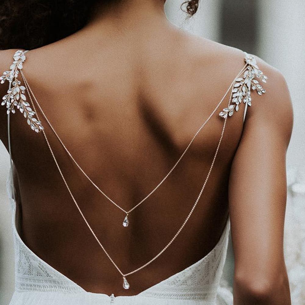 Body Jewelry Dress - Zircon Tassel Pendant Back Chain Necklace