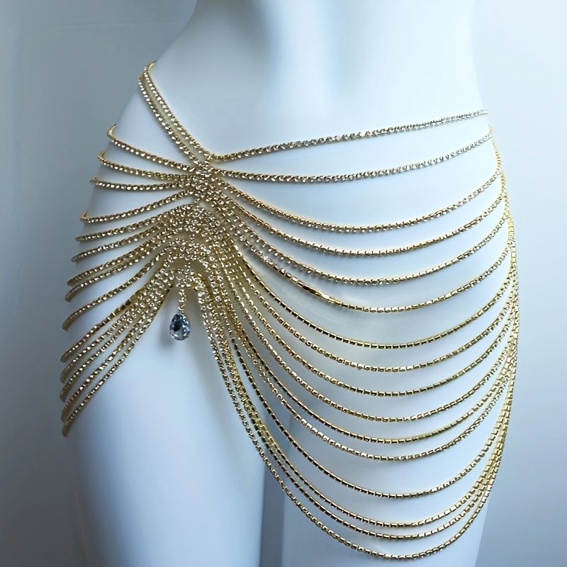 Body Jewelry Dress - 1PCS Sexy Shiny Tassel Crystal Waist