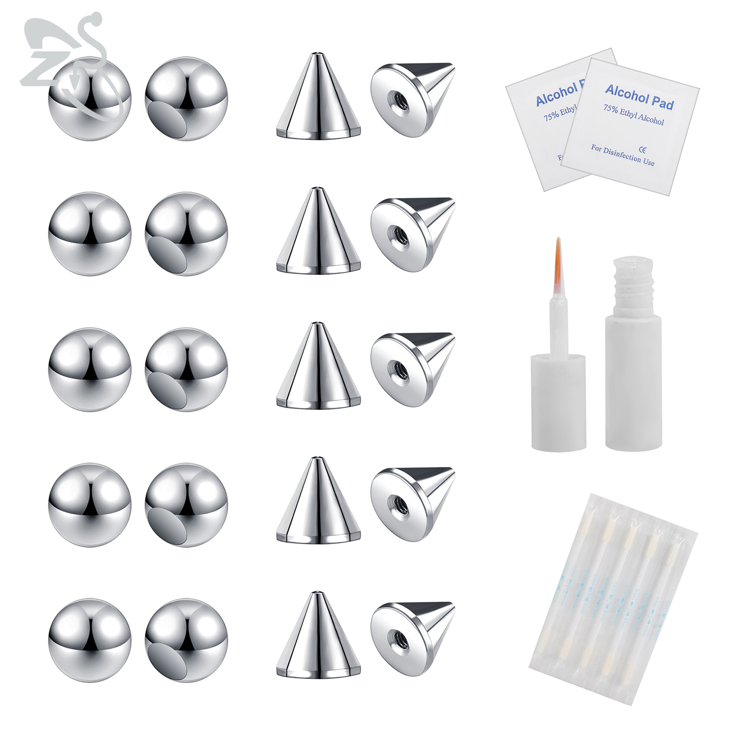 Body Jewelry Nose Studs - ZS 1 Set Fake Eyebrow Ring