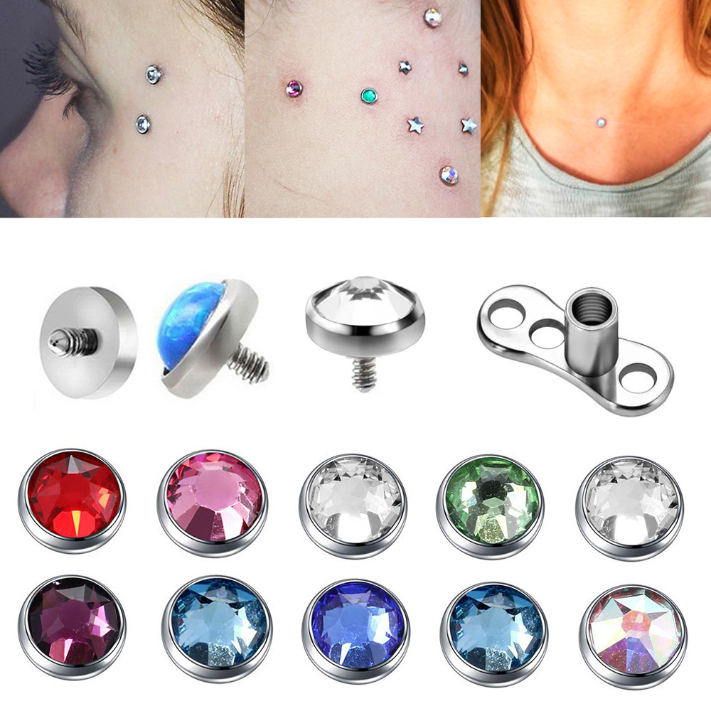 Dermal Anchor Top - 9PCS-1PC Surgical Steel Skin Diver Dermal