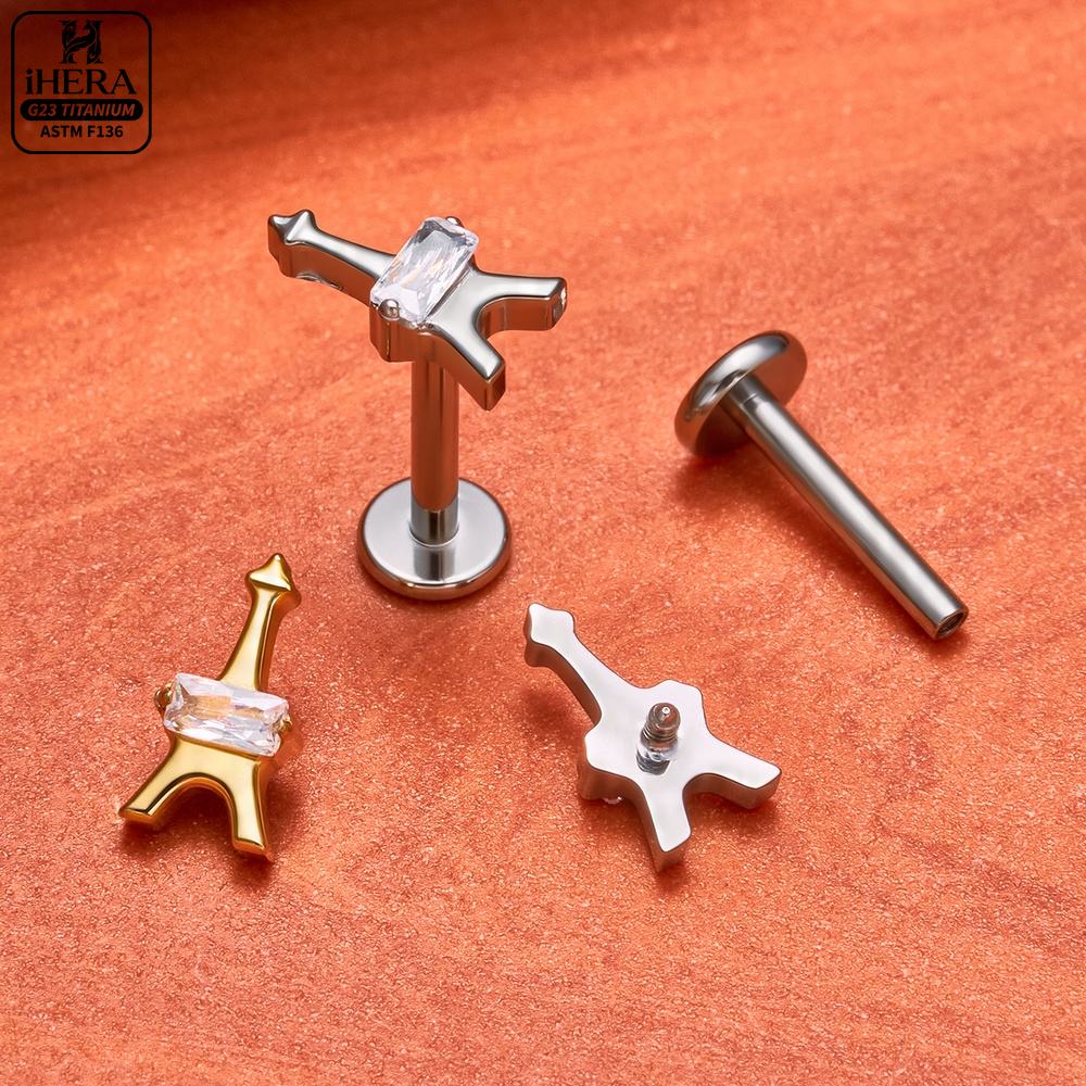 F136 Titanium Piercing Stud Co - Body Jewelry Vertical Labret reseña y precio