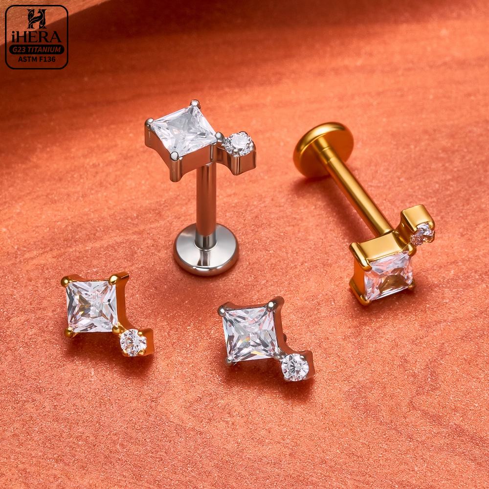 F136 Titanium Piercing Stud Co - Body Jewelry Vertical Labret reseña y precio