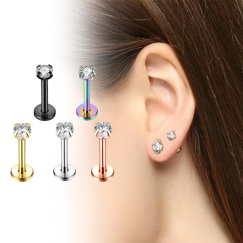 16G Titanium Internally Thread - Body Jewelry Earrings reseña y precio
