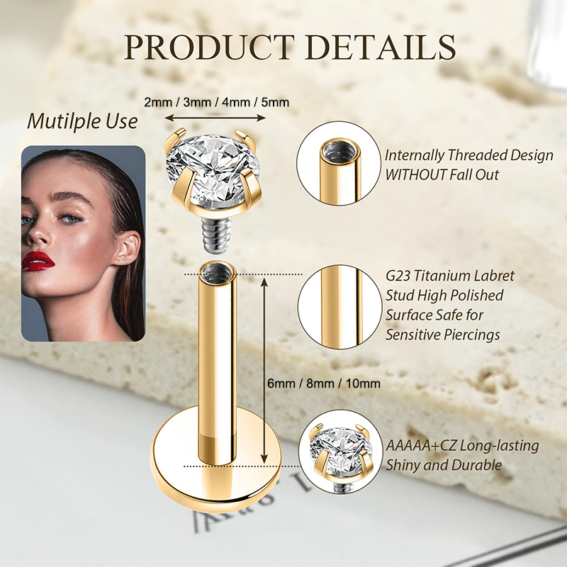 16G Titanium Internally Thread - Body Jewelry Earrings reseña y precio