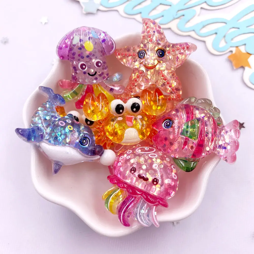 10pcs Glitter Colorful Resin S - Star Flat Back reseña y precio