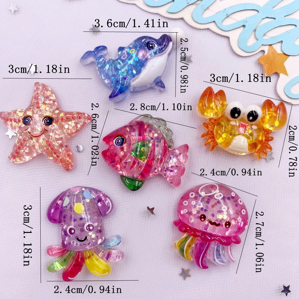 10pcs Glitter Colorful Resin S - Star Flat Back reseña y precio