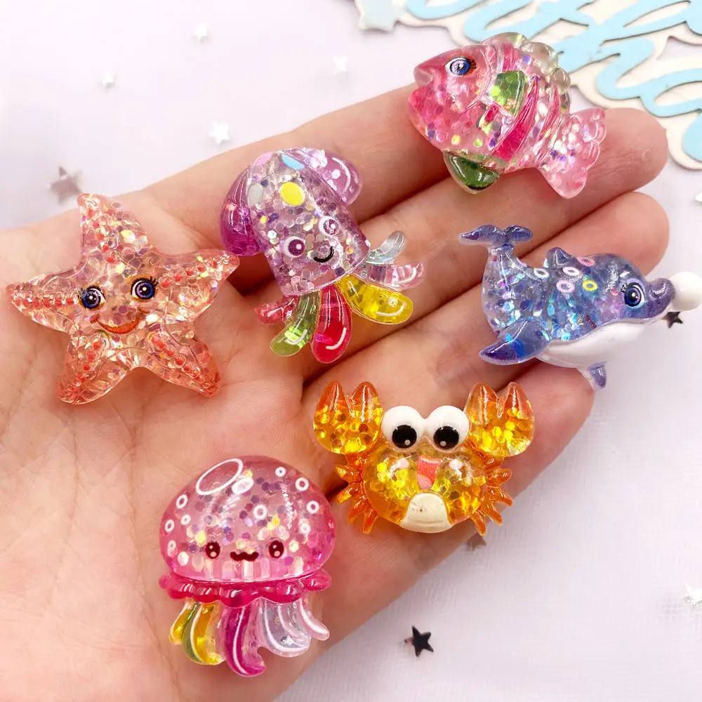 10pcs Glitter Colorful Resin S - Star Flat Back reseña y precio