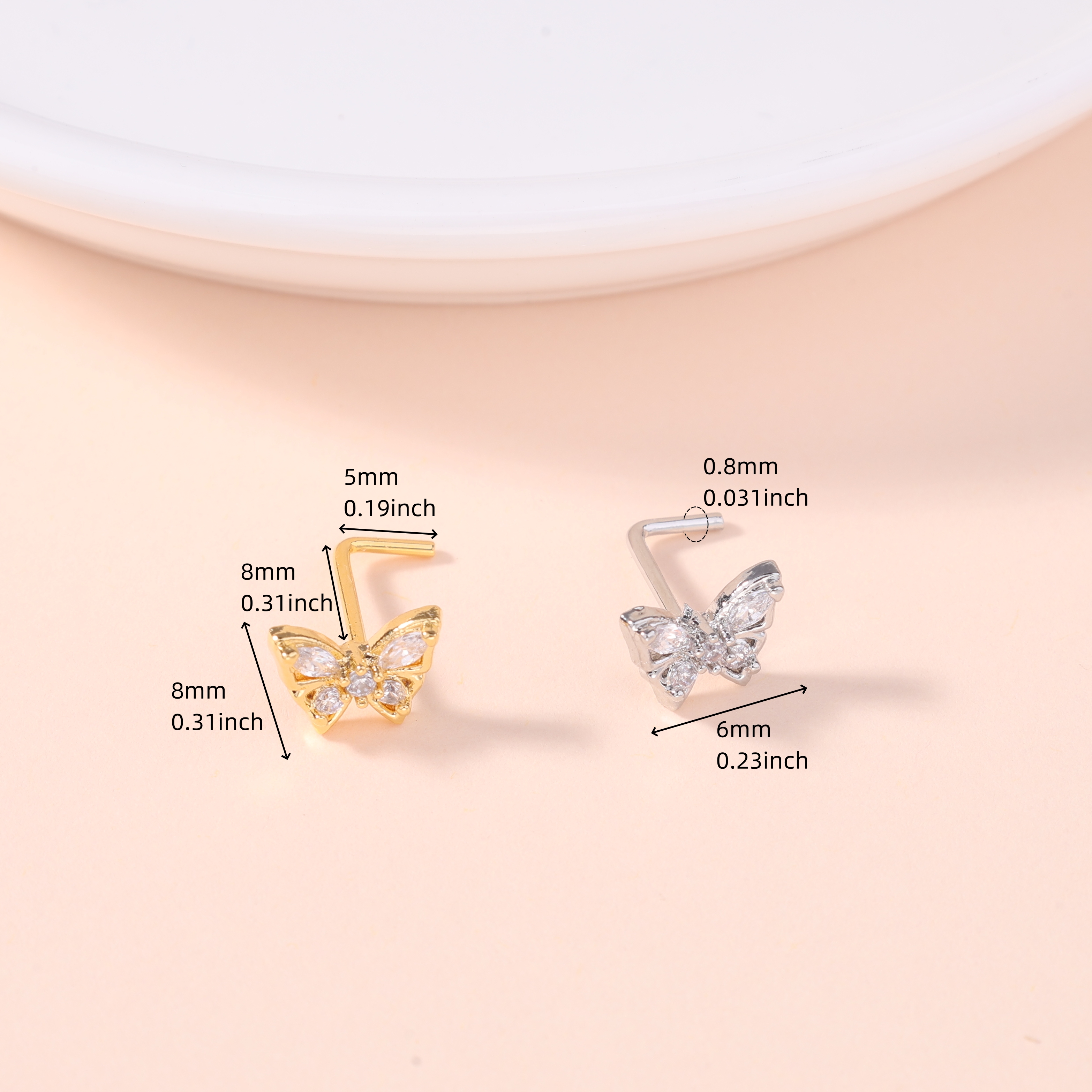 1Pcs Nose Stud Rings L Screw S - Body Jewelry Nose Studs reseña y precio
