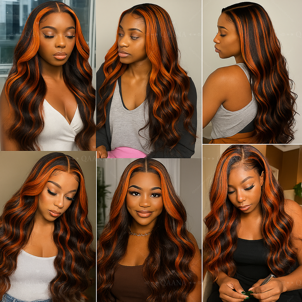 Brown Ginger Highlight Wigs Hu - Body Jewelry Underwear reseña y precio