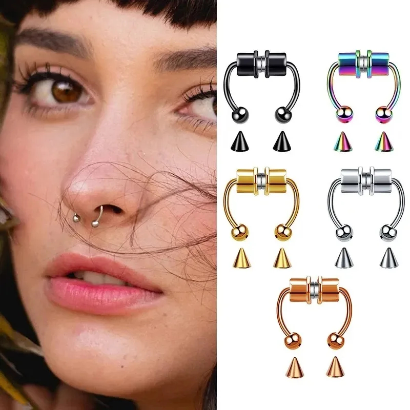 1/2/3Pcs Fake Magnetic Nose Ri - Body Jewelry Nose Studs reseña y precio