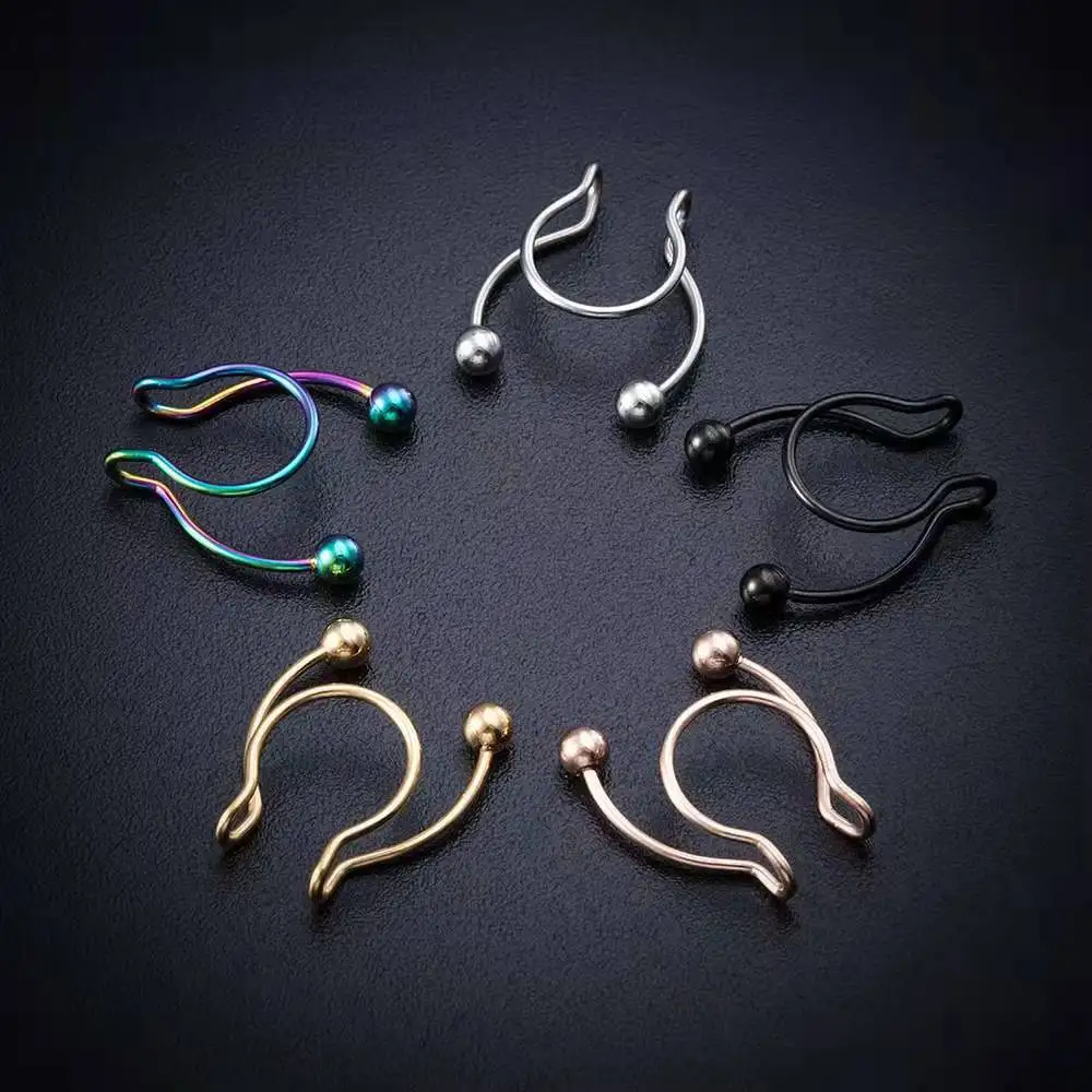 U Shaped Fake Nose Ring Hip Ho - Body Jewelry Nose Studs reseña y precio