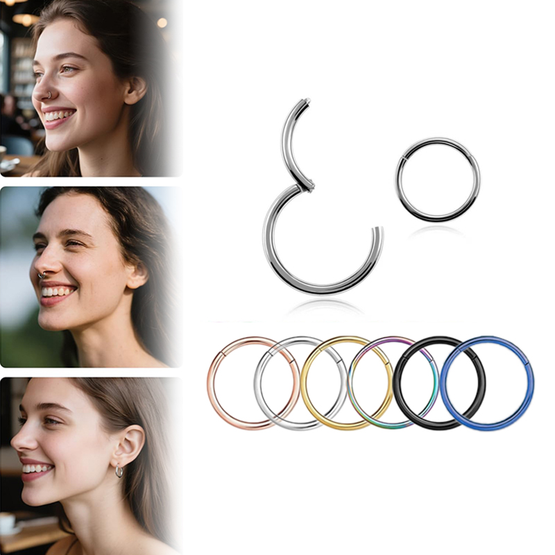 16G 316L Surgical Steel Hinged - Body Jewelry Nose Studs reseña y precio
