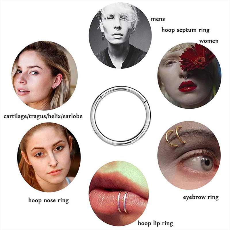 16G 316L Surgical Steel Hinged - Body Jewelry Nose Studs reseña y precio