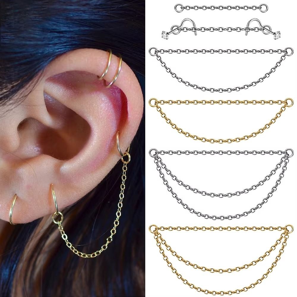 Fashion Titanium Nose Chain Th - Body Jewelry Earrings reseña y precio