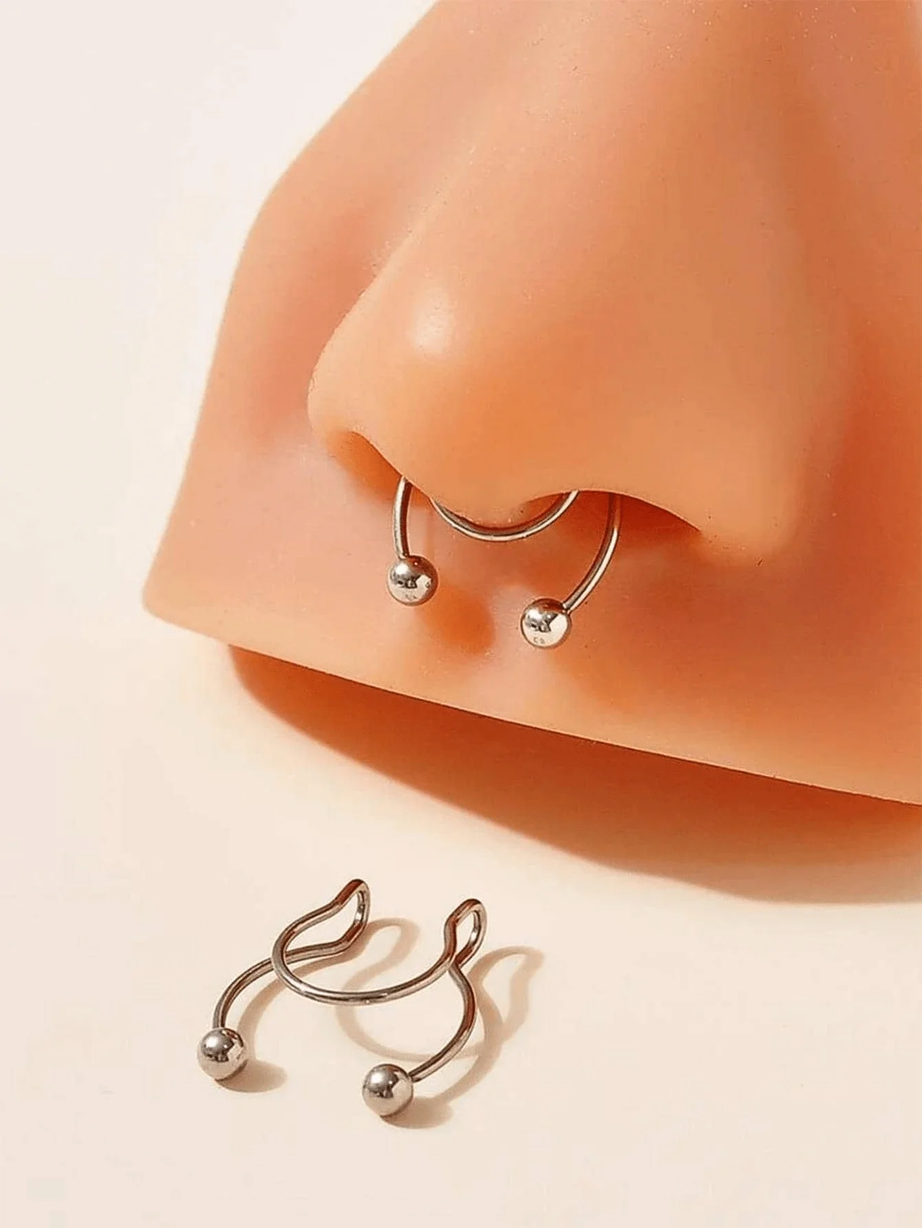2pcs Stainless Steel Clip-On N - Body Jewelry Nose Studs reseña y precio