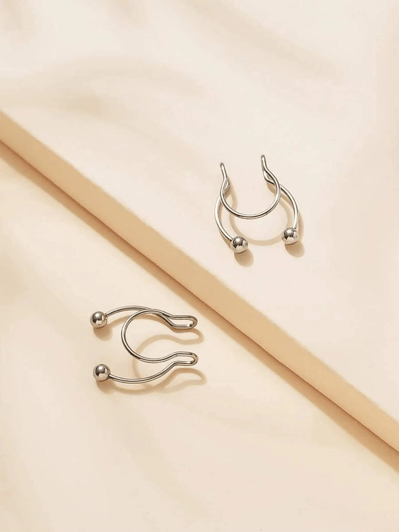 2pcs Stainless Steel Clip-On N - Body Jewelry Nose Studs reseña y precio