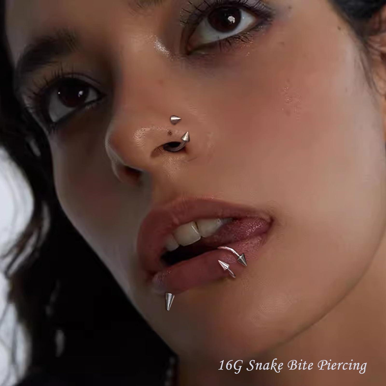34pcs/Set 16G Snake Bite Pierc - Body Jewelry Vertical Labret reseña y precio