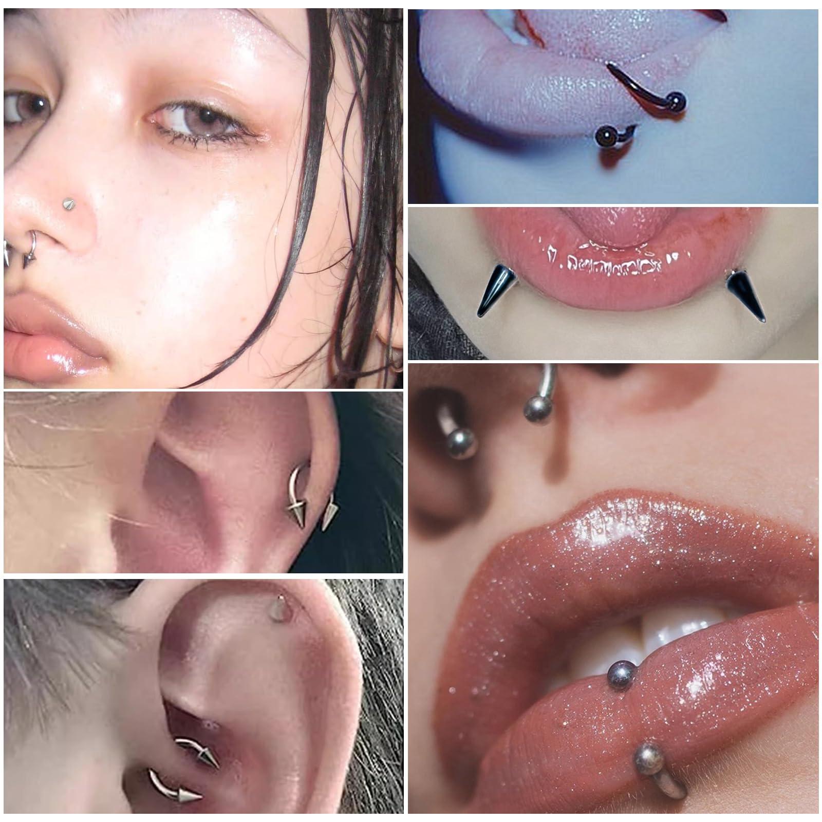 34pcs/Set 16G Snake Bite Pierc - Body Jewelry Vertical Labret reseña y precio