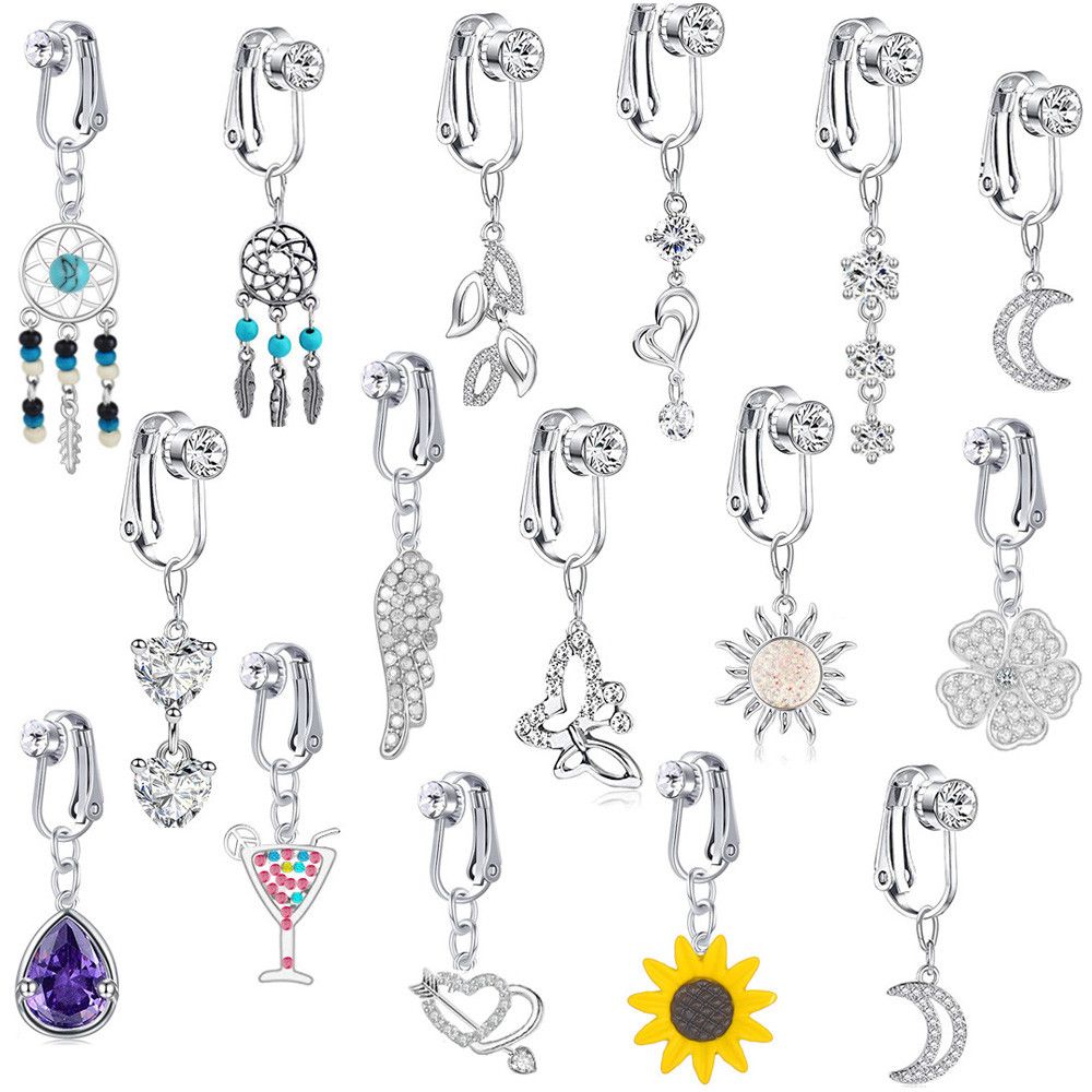 Faux Fake Belly Butterfly Fake - Body Jewelry Earrings reseña y precio