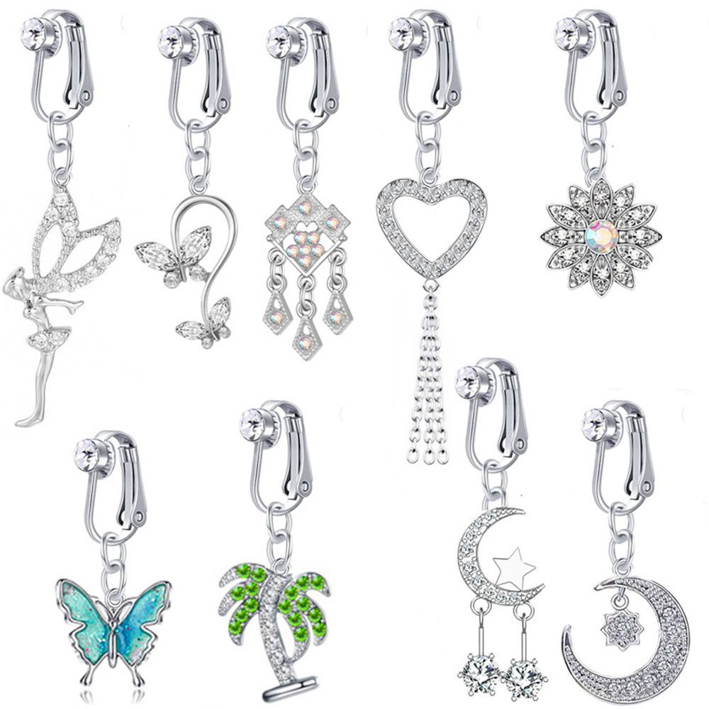 Faux Fake Belly Butterfly Fake - Body Jewelry Earrings reseña y precio