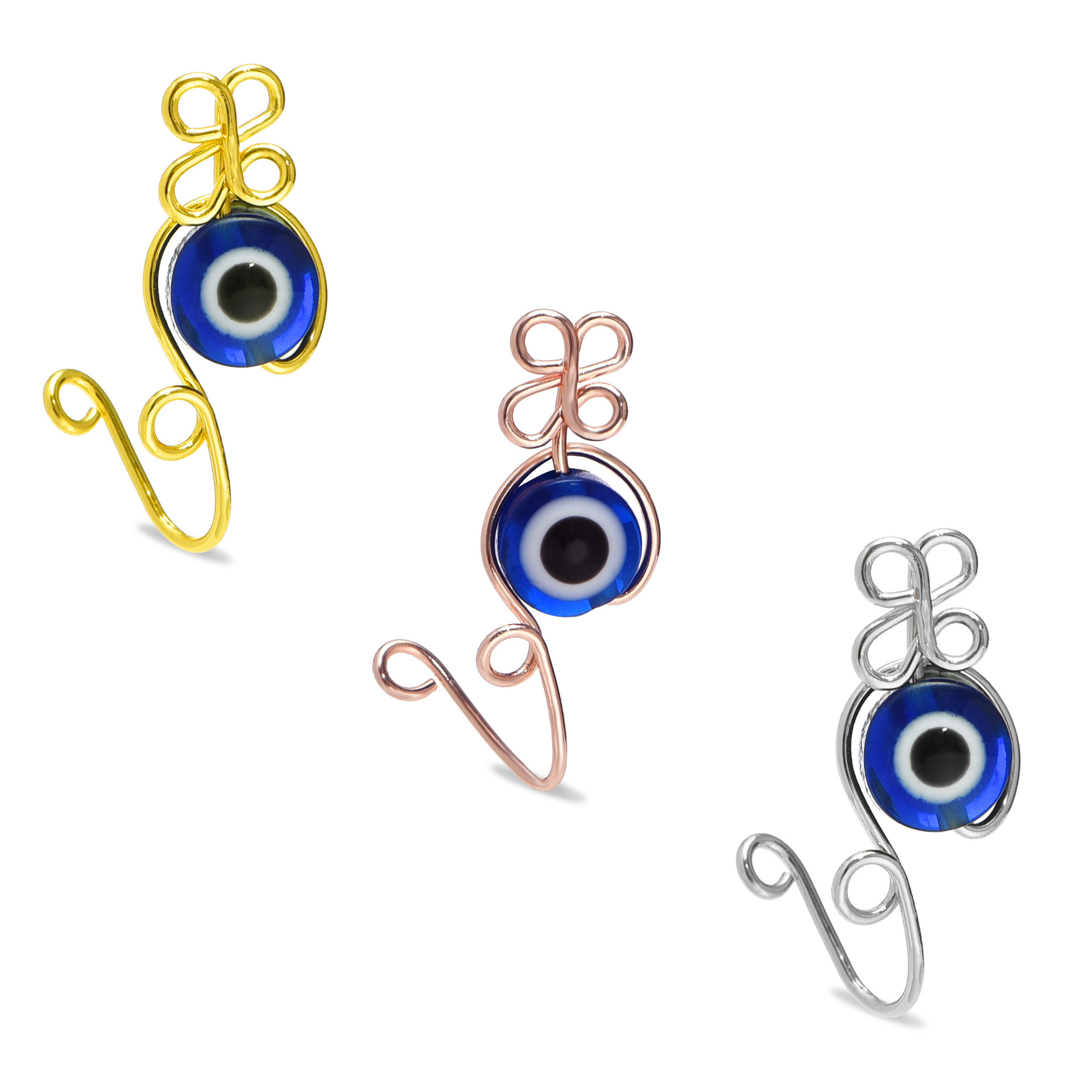 Evil Eye Nose Ring Handmade Co - Body Jewelry Real Gold reseña y precio