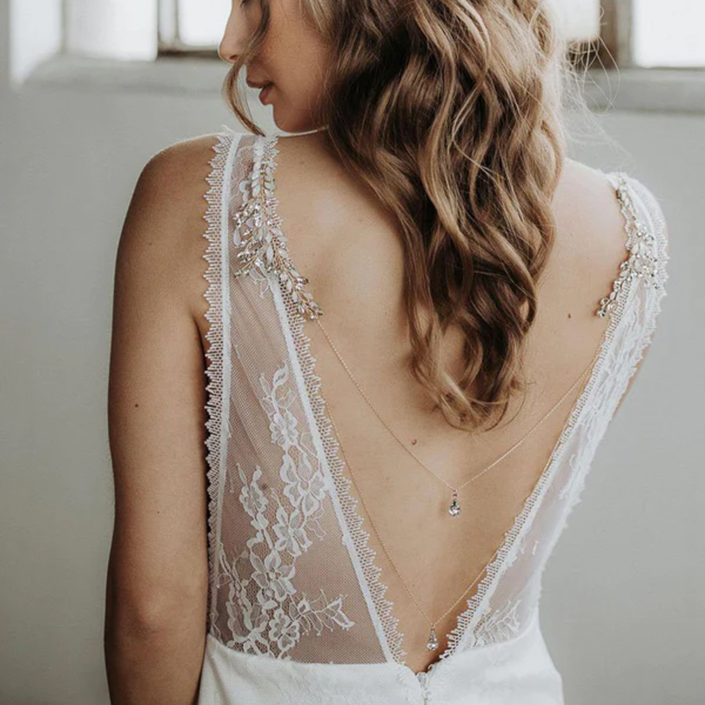Zircon Tassel Pendant Back Cha - Body Jewelry Dress reseña y precio