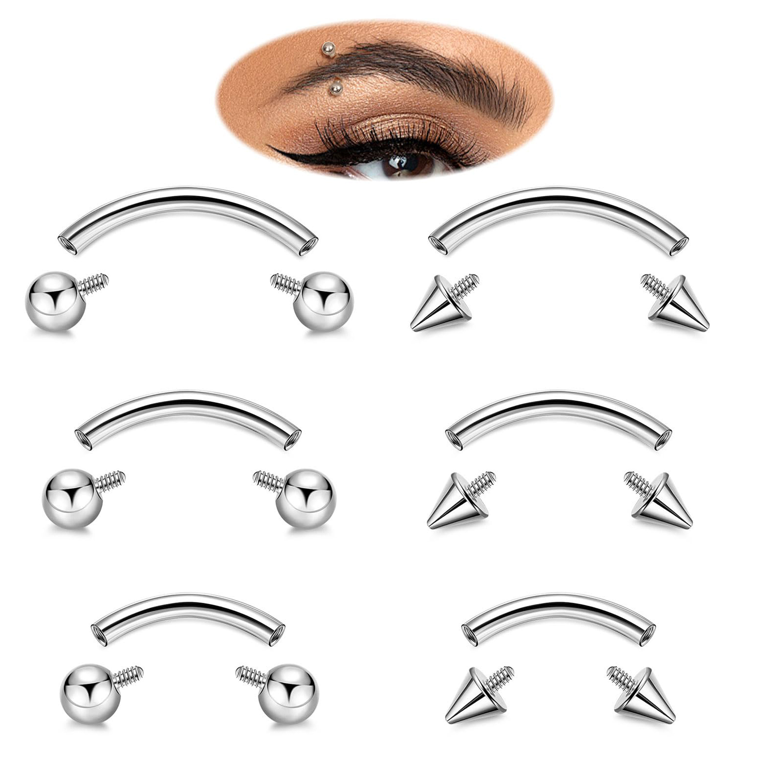 16G G23 Titanium Eyebrow Pierc - Body Jewelry Vertical Labret reseña y precio