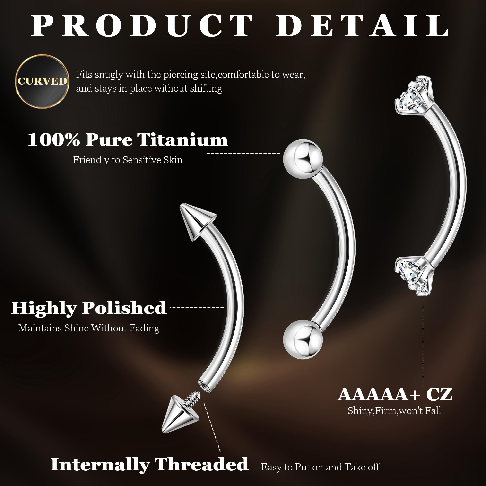 16G G23 Titanium Eyebrow Pierc - Body Jewelry Vertical Labret reseña y precio