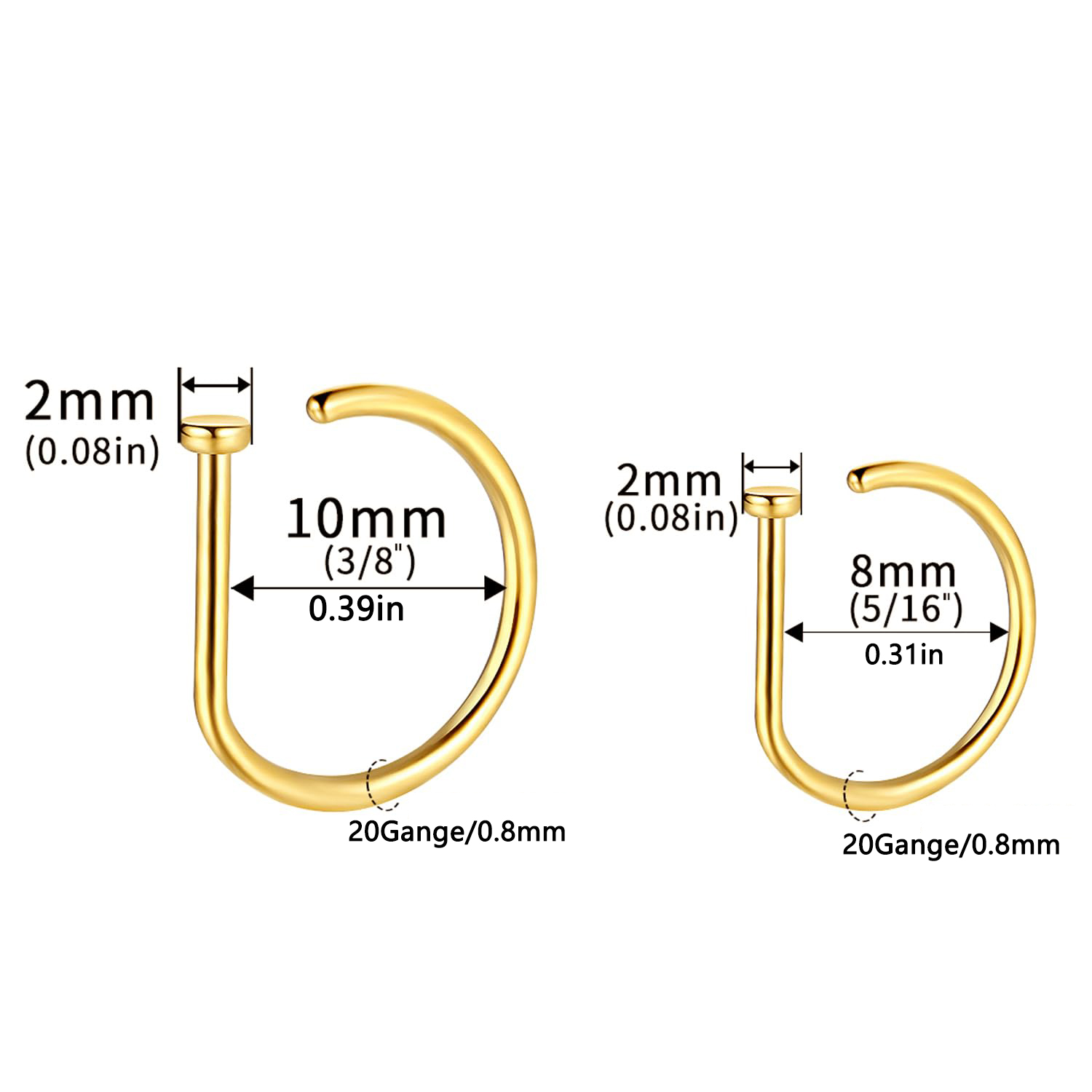 Fake Nose Ring Hoop Lip Labret - Body Jewelry Nose Studs reseña y precio