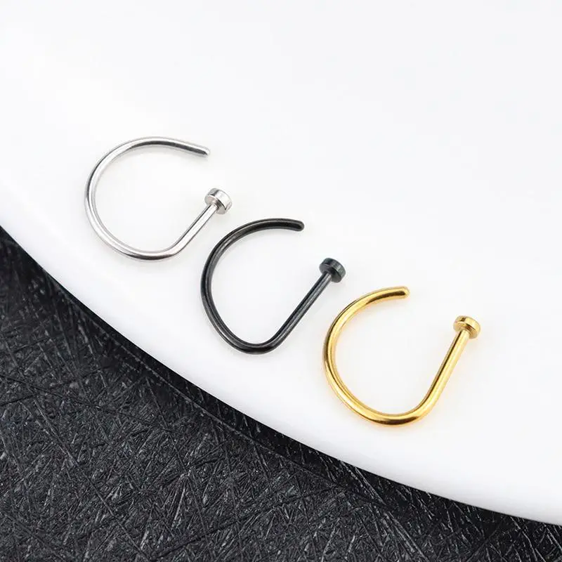 Fake Nose Ring Hoop Lip Labret - Body Jewelry Nose Studs reseña y precio