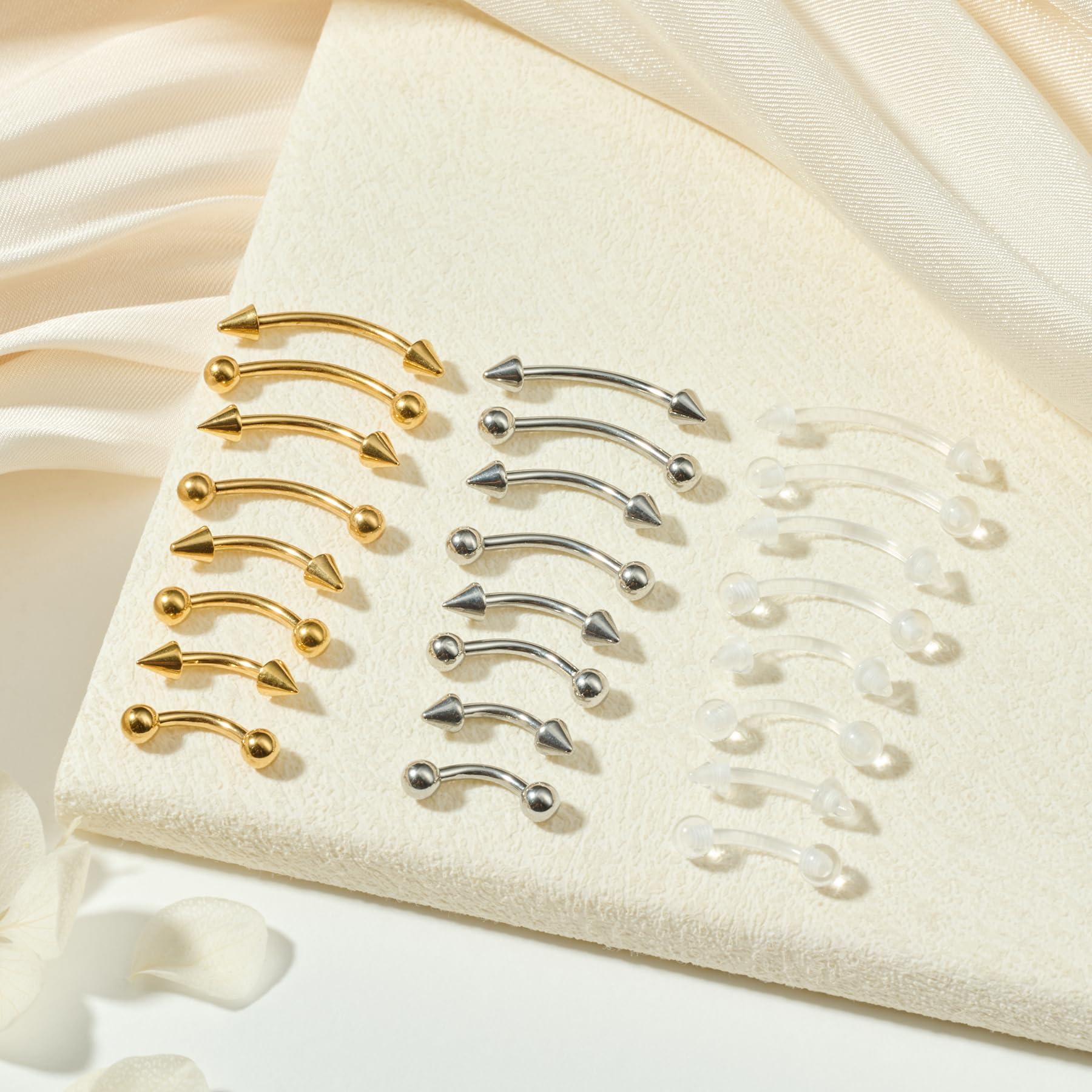 24pcs 16G Stainless Steel Curv - Body Jewelry Vertical Labret reseña y precio