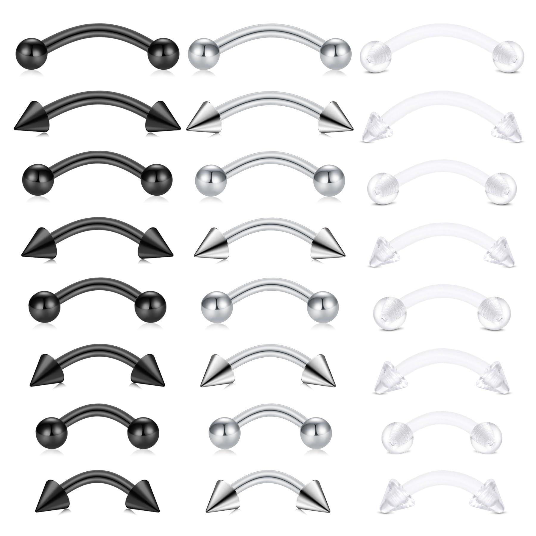 24pcs 16G Stainless Steel Curv - Body Jewelry Vertical Labret reseña y precio