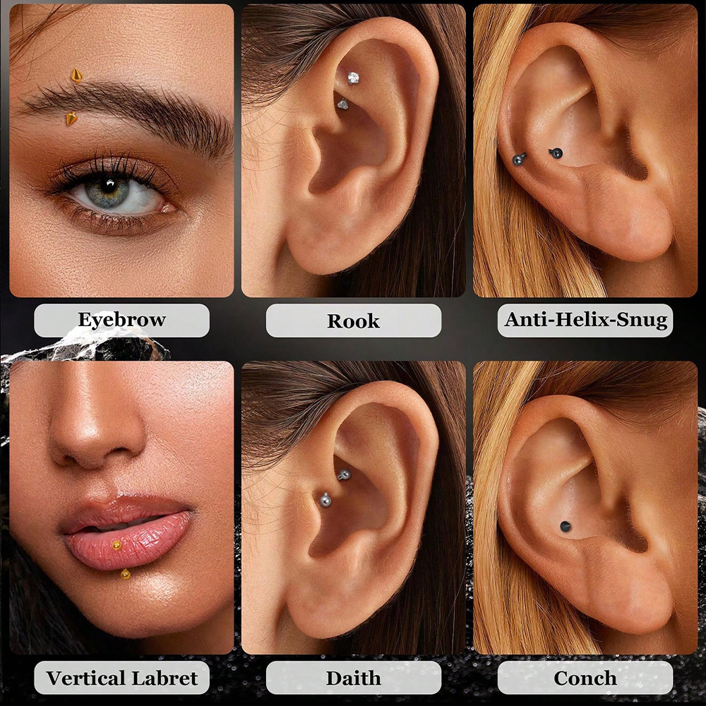 6pcs 16G Stainless Steel Small - Body Jewelry Vertical Labret reseña y precio