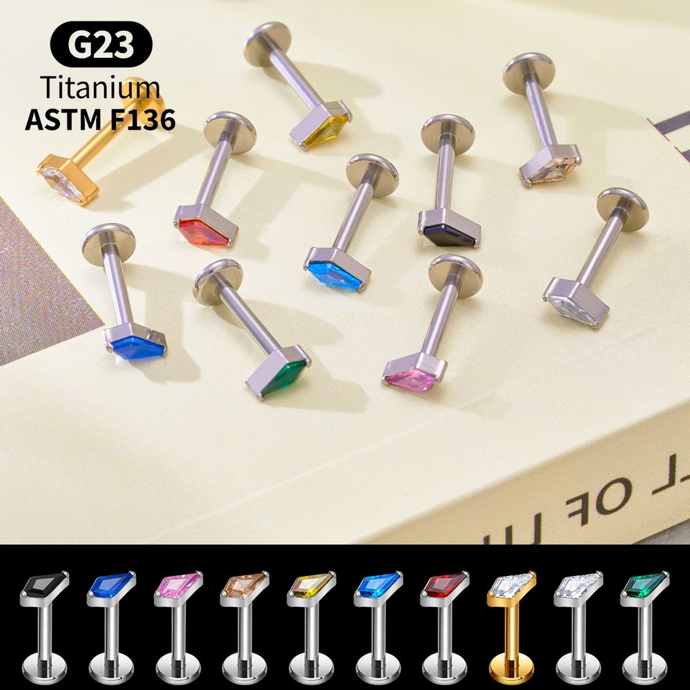 Titanium Kite CZ Internal Thre - Body Jewelry Vertical Labret reseña y precio