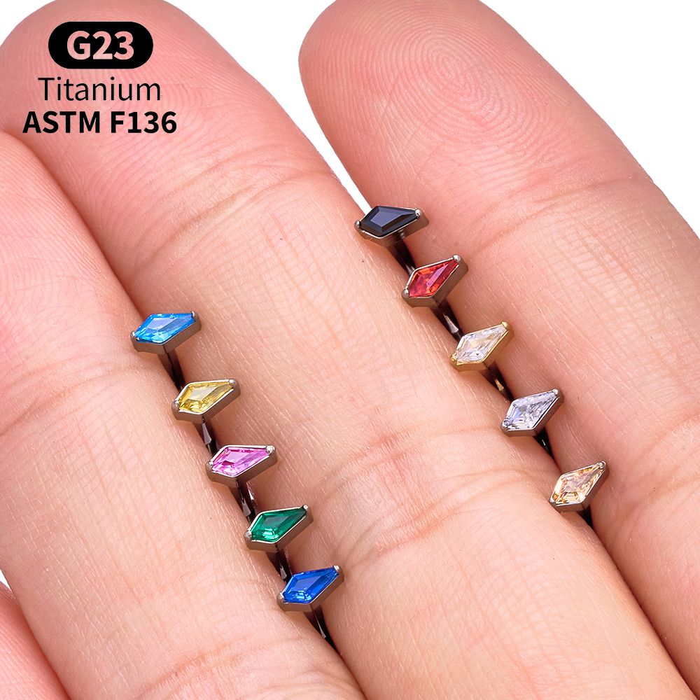 Titanium Kite CZ Internal Thre - Body Jewelry Vertical Labret reseña y precio
