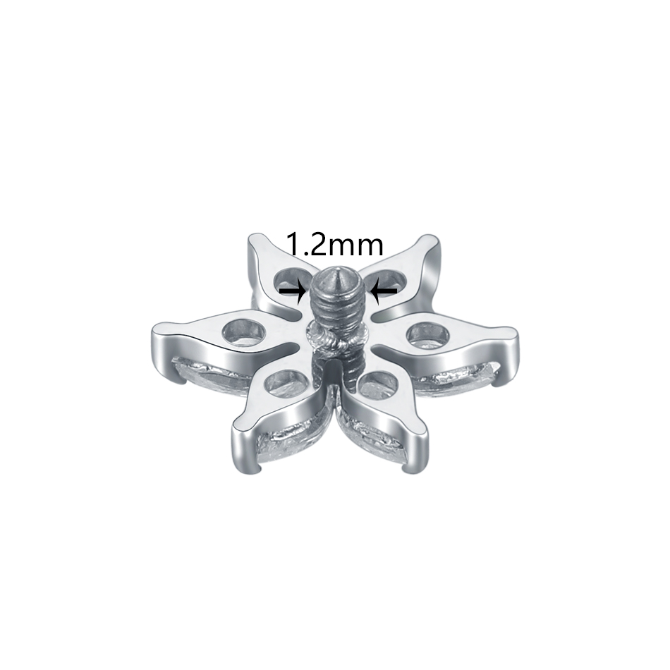 1/5PCS Titanium Crystal Flower - Dermal Anchor Top reseña y precio