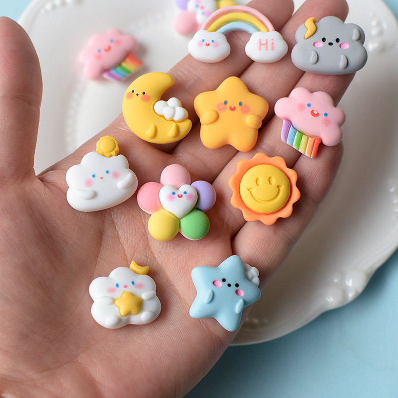 10pcs Cartoon Rainbow Clouds M - Star Flat Back reseña y precio