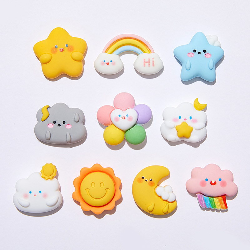 10pcs Cartoon Rainbow Clouds M - Star Flat Back reseña y precio