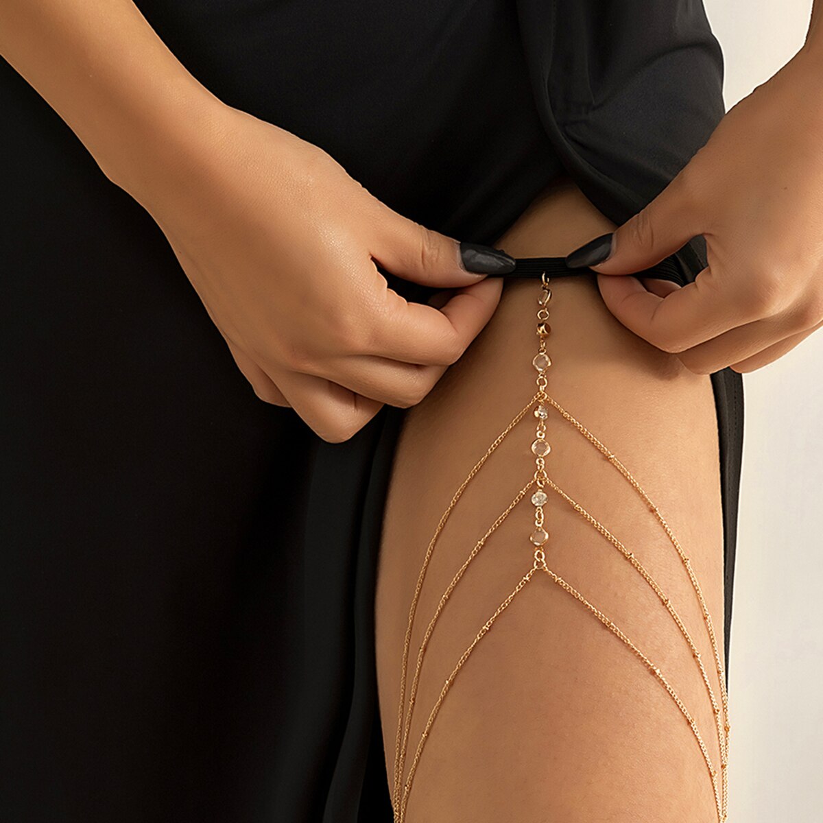 Boho Elastic Band Crystal Leg  - Body Jewelry Dress reseña y precio
