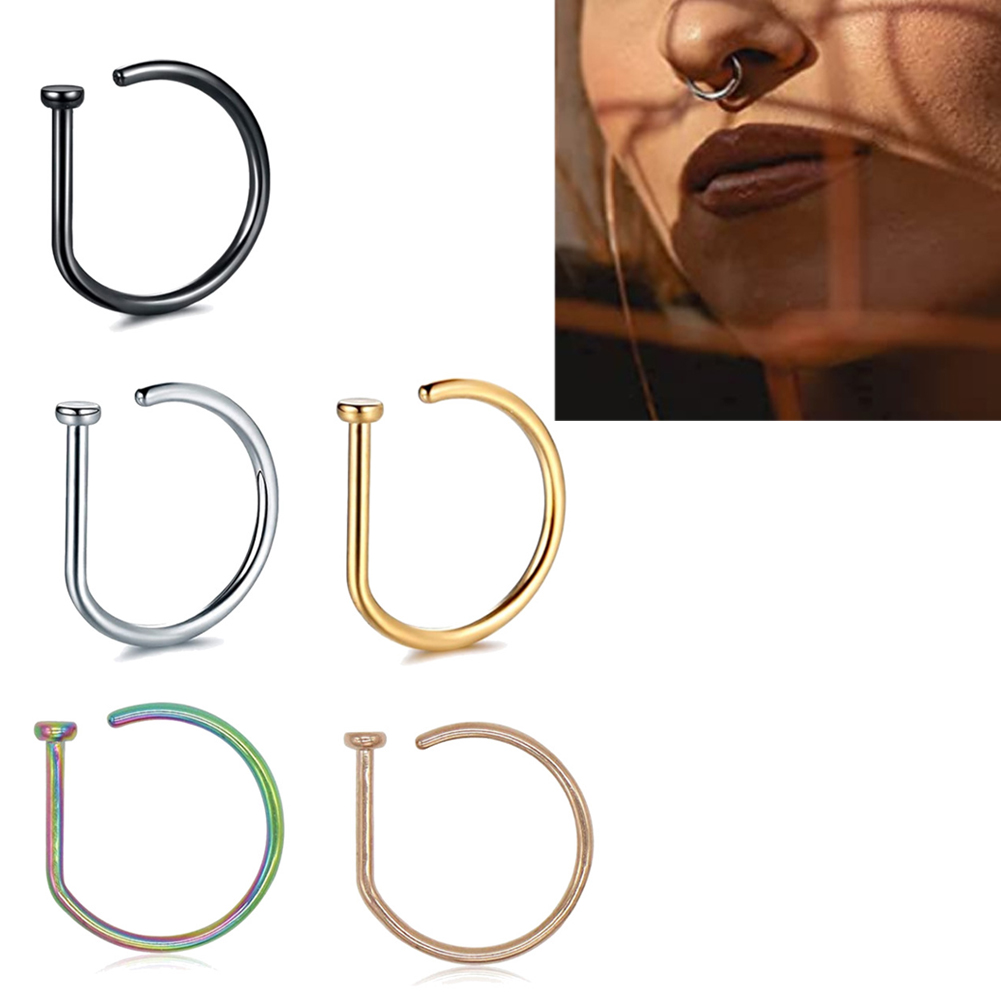 1PC Woman Man Fake Nose Rings  - Body Jewelry Nose Studs reseña y precio