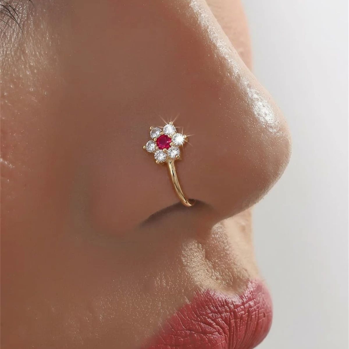 1PC Flower Shaped No Piercing  - Body Jewelry On Sale reseña y precio