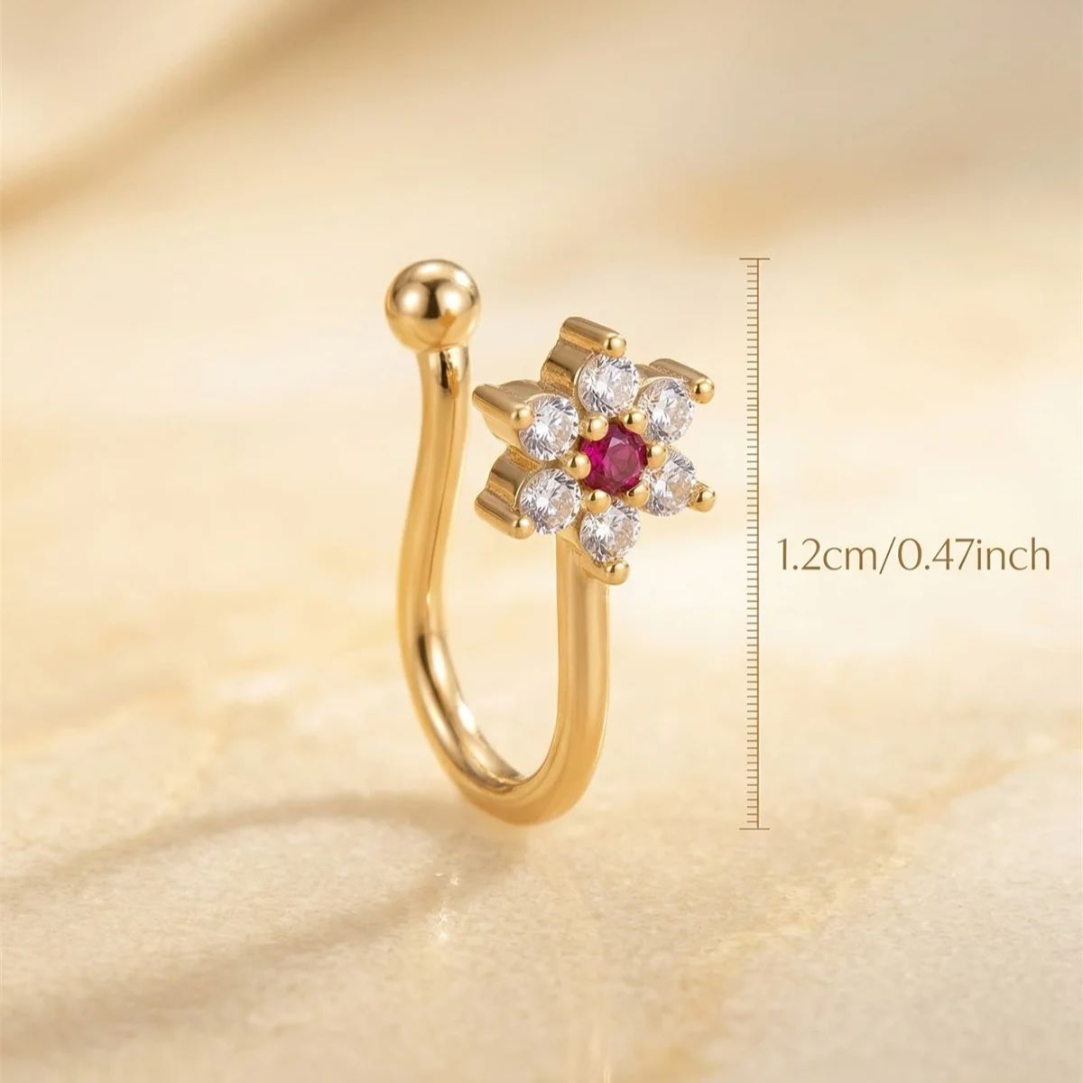 1PC Flower Shaped No Piercing  - Body Jewelry On Sale reseña y precio