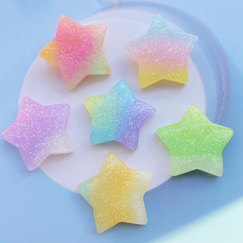 10Pcs Kawaii Cute Mixed Colorf - Star Flat Back reseña y precio