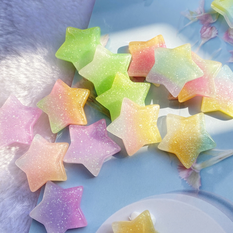 10Pcs Kawaii Cute Mixed Colorf - Star Flat Back reseña y precio