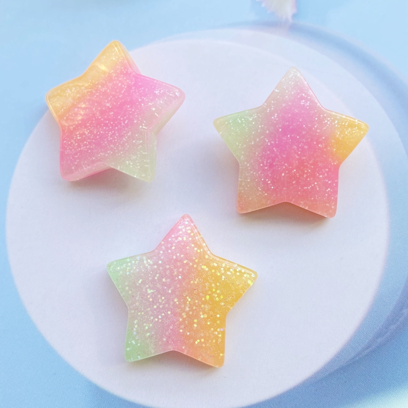 10Pcs Kawaii Cute Mixed Colorf - Star Flat Back reseña y precio