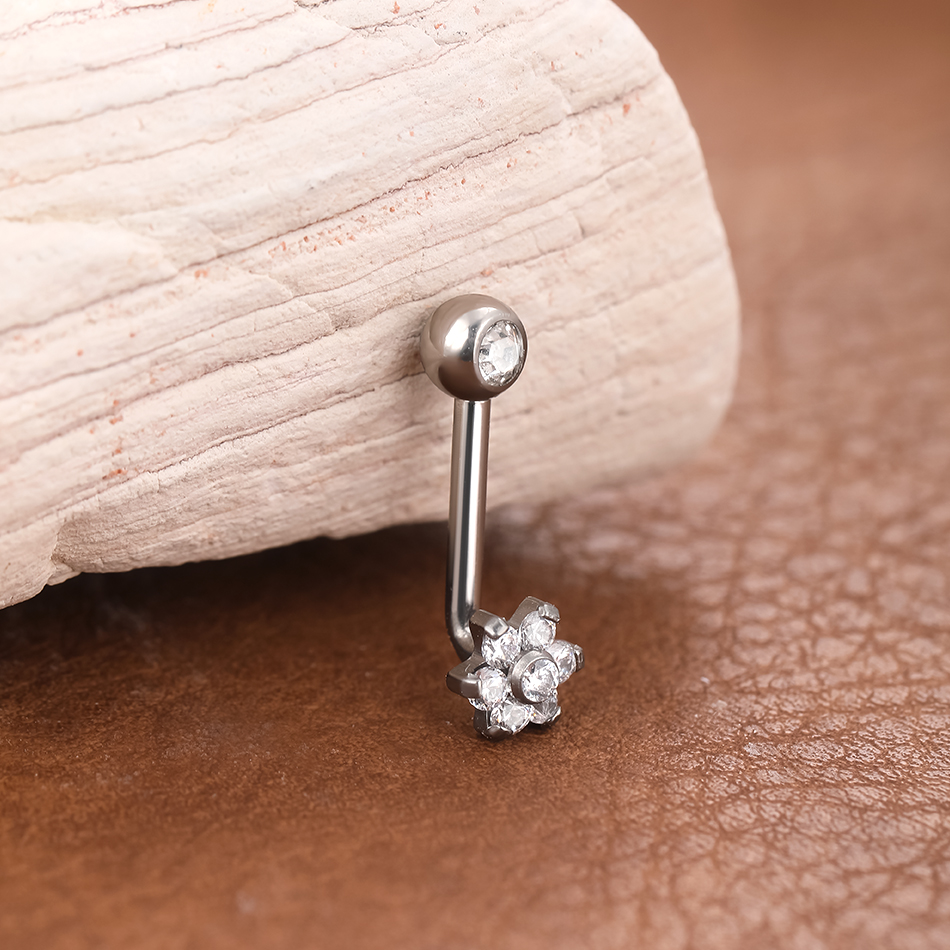 1Pc G23 Titanium Crystal Flowe - Body Jewelry Vch reseña y precio