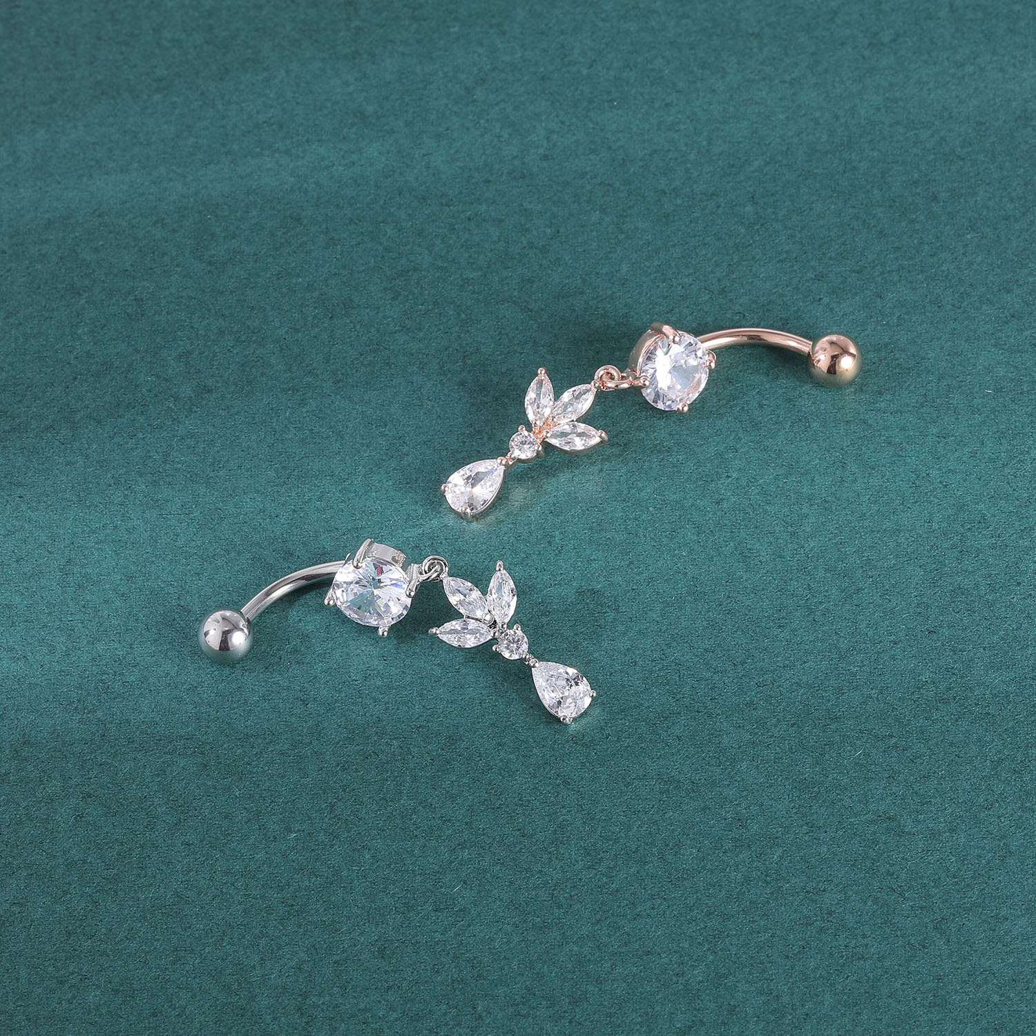 ZS 14G 1PC Zircon Flower Belly - Body Jewelry Real Gold reseña y precio