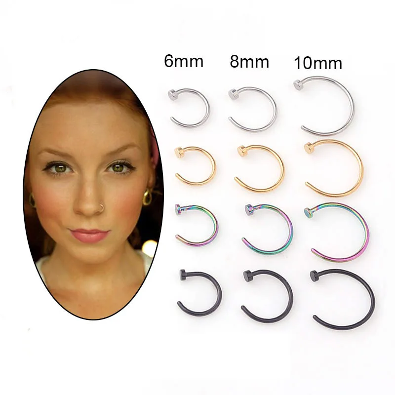 5pcs/lot 20G Nose Ring Hoop, 6 - Body Jewelry Nose Studs reseña y precio