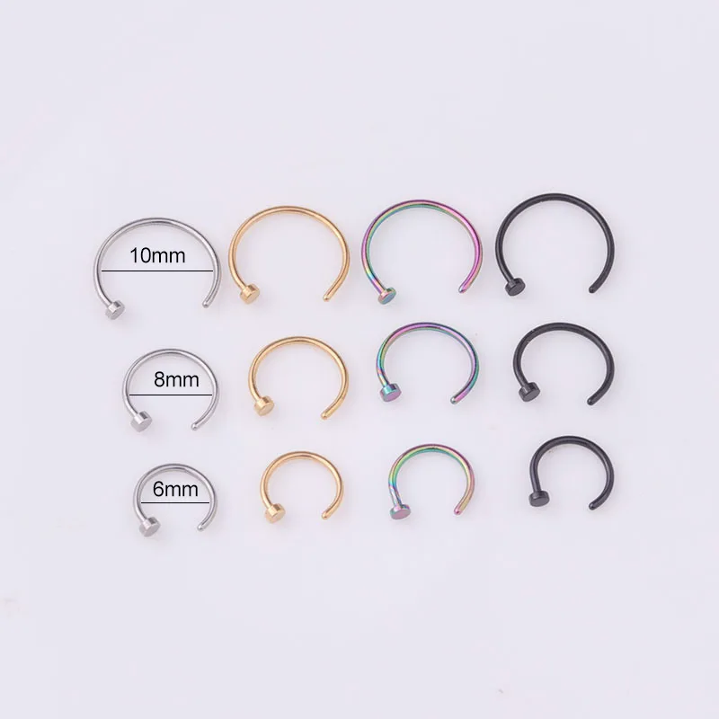 5pcs/lot 20G Nose Ring Hoop, 6 - Body Jewelry Nose Studs reseña y precio